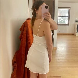 White tie front dress